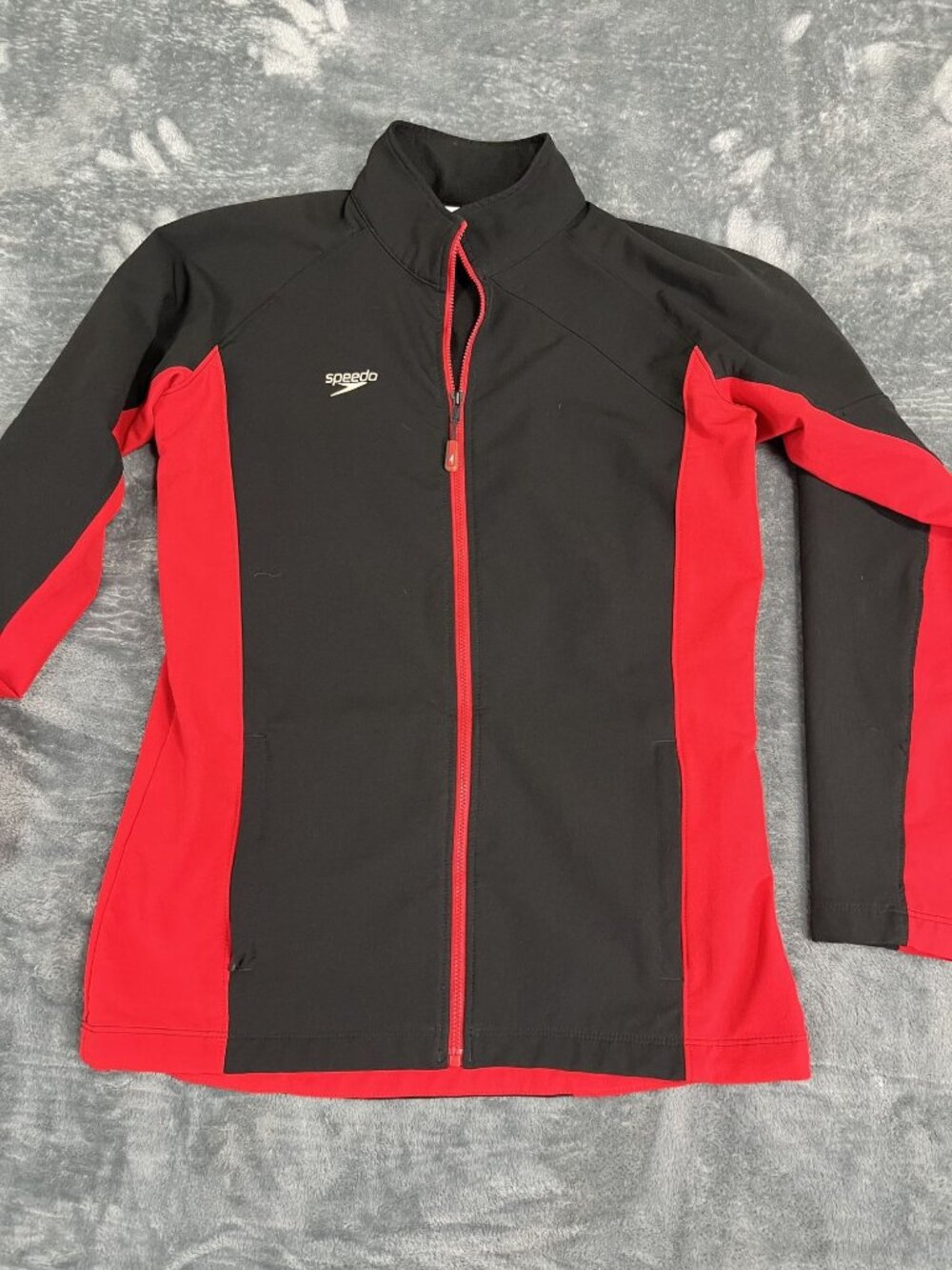 Speedo Womens Black & Red Zip-Up Jacket XS Activewear